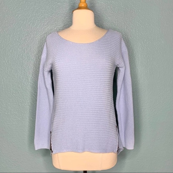 Bar III Side Zip Detail High Low Sweater - Picture 2 of 8